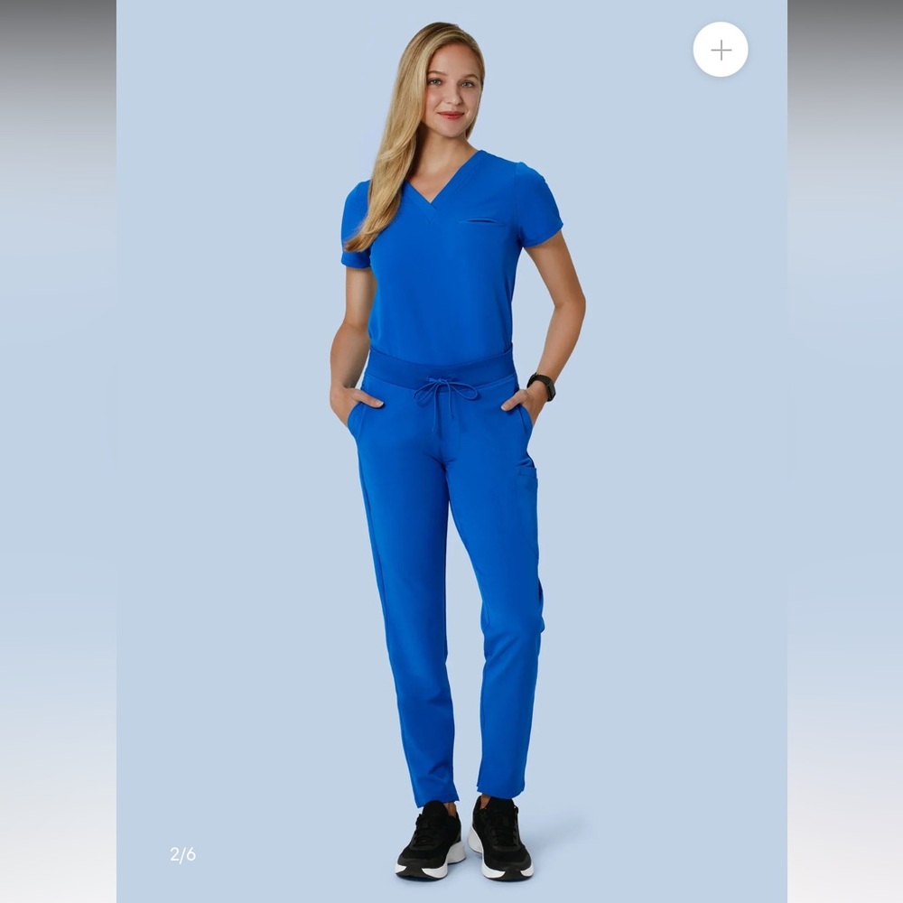 Mandala royal blue scrub set size large women's
